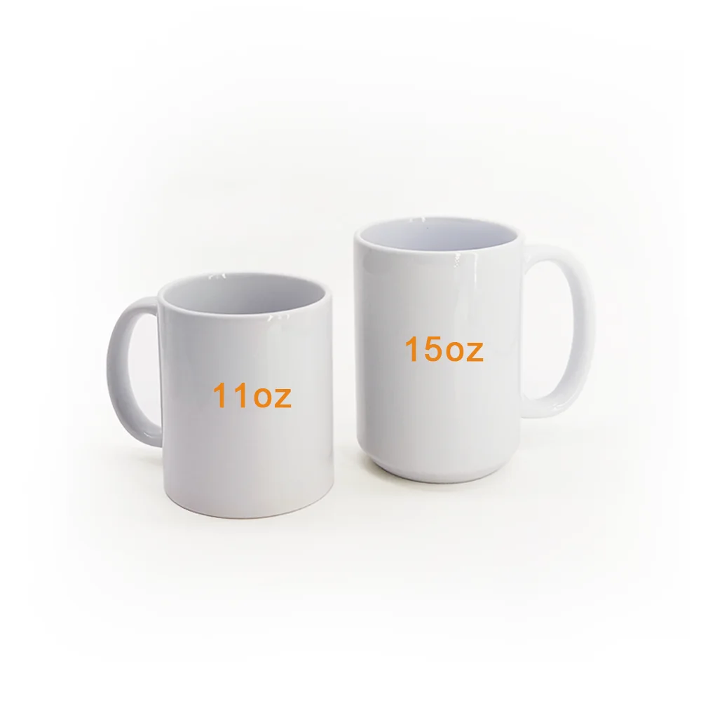 Porcelain Sublimation 11 oz White Ceramic Mug Blanks Coffee Classic Drinking Reusable Cups with Handles