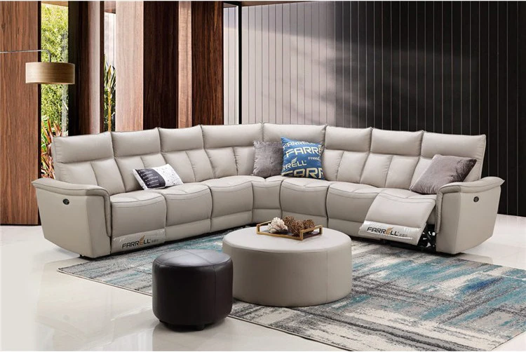 Modern luxury comfortable sofa set corner leather recliner sofa sale 7 seater recliner sofa set