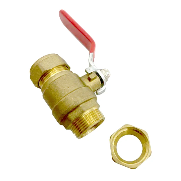 1/2 Inch Male Underground Kitz Brass Ball Valve with Butterfly Handle  Push Fit Water Valve Shut off with Disconnect Clip