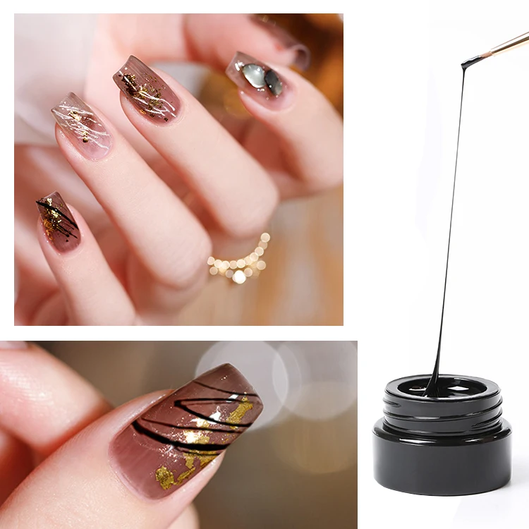 Design Art Soak Off 12 colors UV Metal Nail mud led  platinum metallic Painting Gel