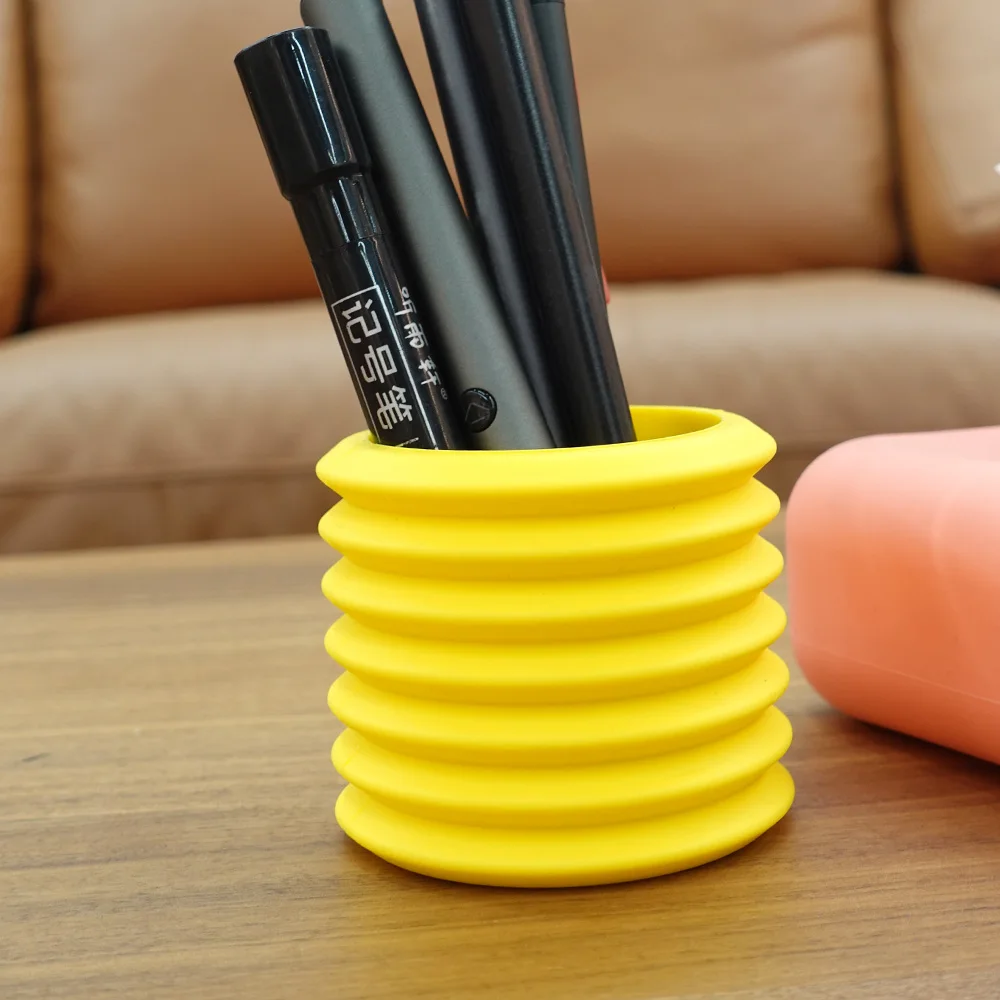 Wolife Original Design Office Pen Eraser Silicone Round Storage Organizer Holders Pencil Marker Holder Tray Rack