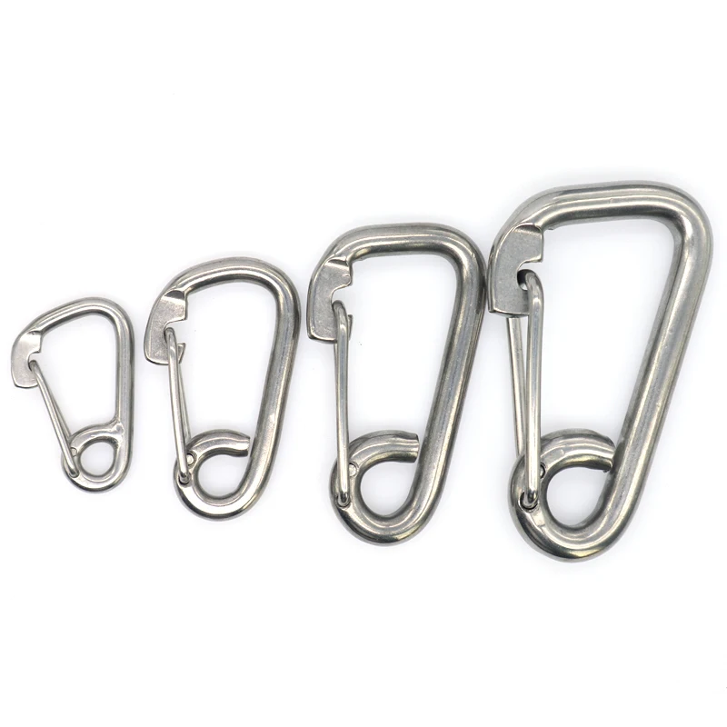 Stainless Steel 316 Simple Lobster Claw Spring Hook Safety Carabiner hook for handbag hiking