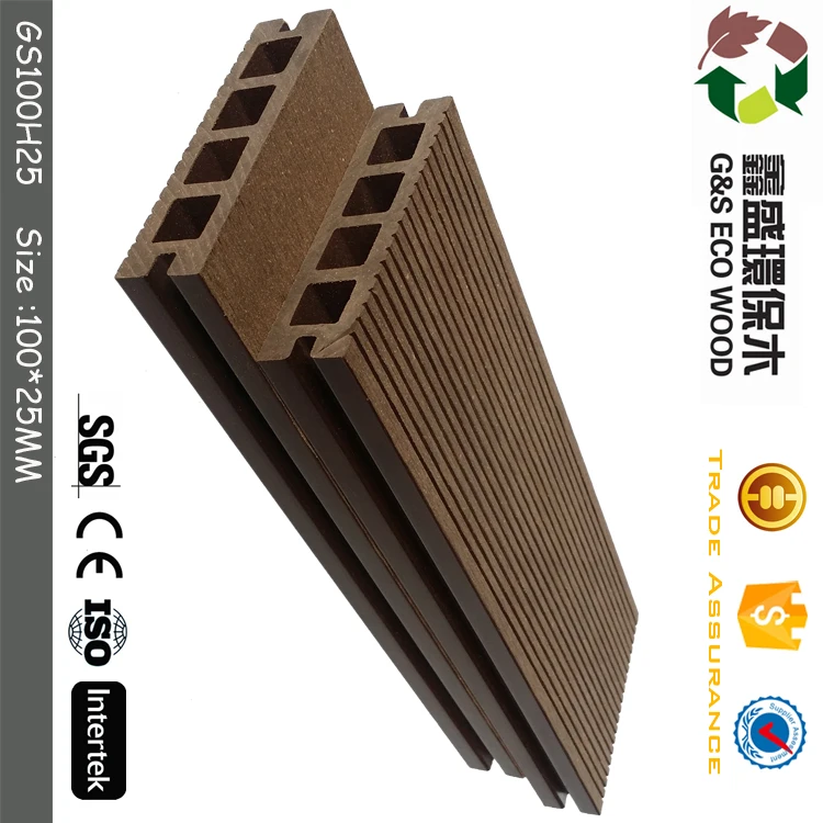 Synthetic Yacht Marine Teak Decking Anti-uv Hollow Composite Decking