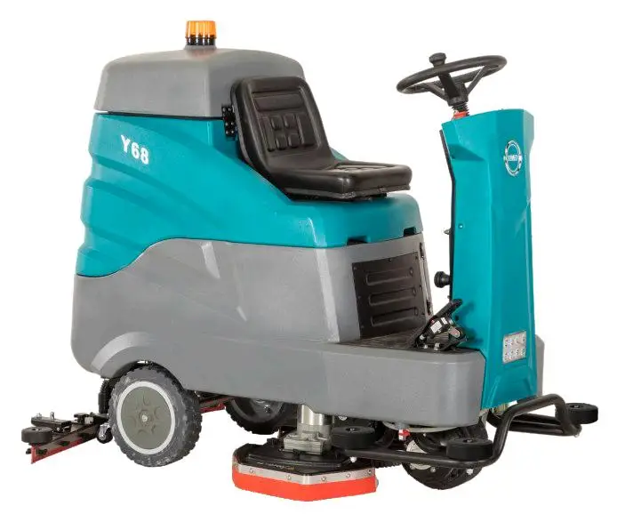 Y68-BElectric Ride-On Sweeper Cleaning Hotels Printing Shops Featuring Core Motor Pump Engine Gear Battery Plastic Brush