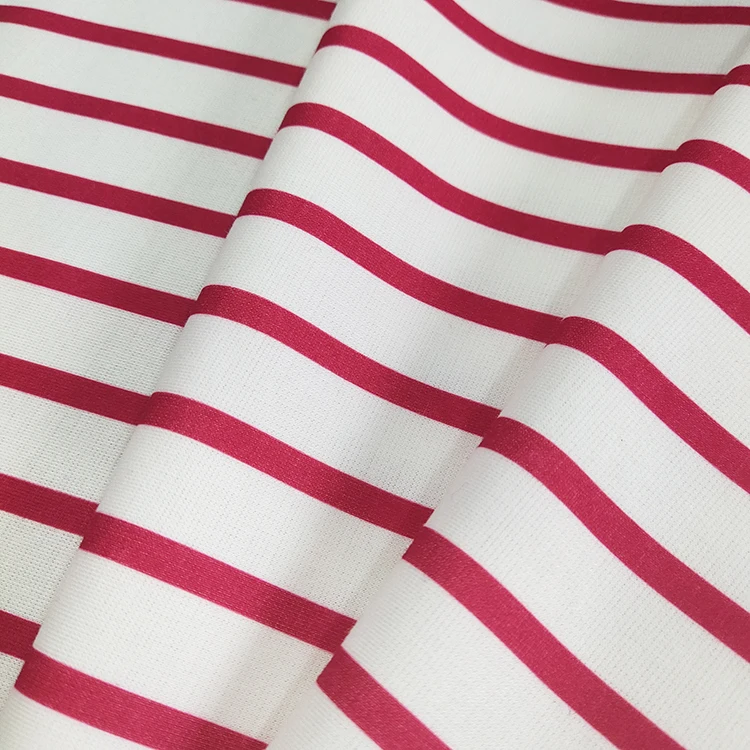 
ROMA 95% polyester 5% spandex digital print knit fabric fabric stripes for garments and decorations 