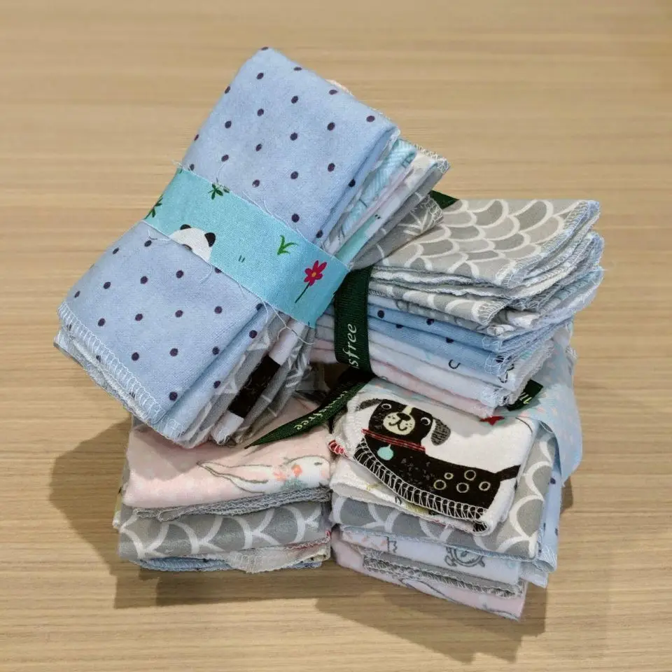 Eco friendly paperless baby organic unbleached cleaning cloth washable napkins kitchen unpaper towel