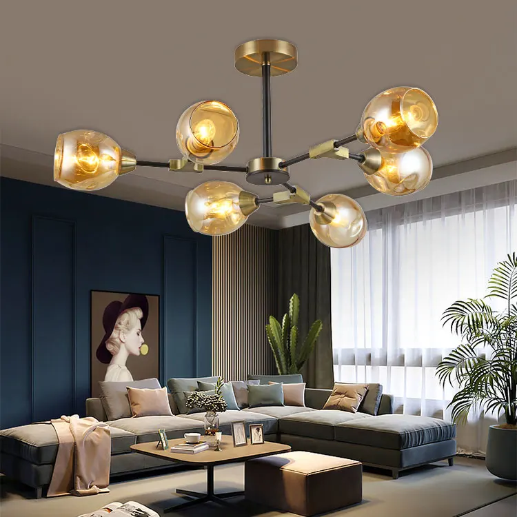 High Quality Modern Remote Control Dining Room 6 Lamp Decorative LED Ceiling Pendant Lights Chandeliers