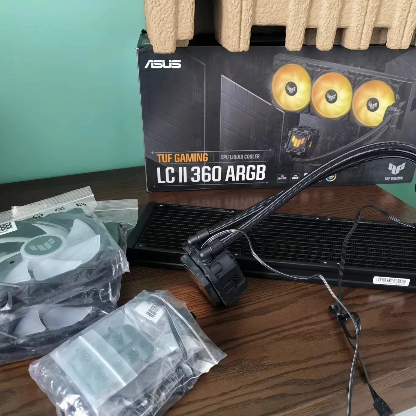 Хорошая цена кулер для процессора TUF GAMING LC два 360 ARGB разъем жидкостный кулер для компьютера