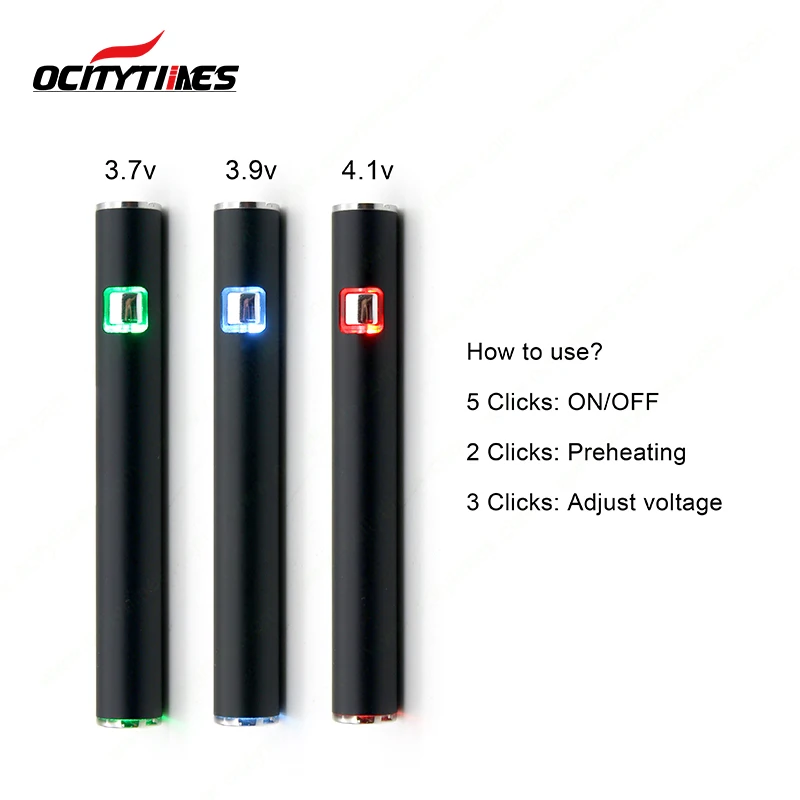  Индивидуальная упаковка переменное напряжение предварительный нагрев Cbd Vape Pen 320Mah
