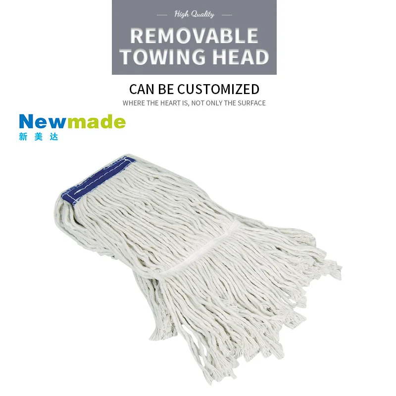 Heavy Duty Commercial Grade Blue Cotton Looped End Wet Industrial Cleaning Mop Head Refills String Mop Heads Replacement
