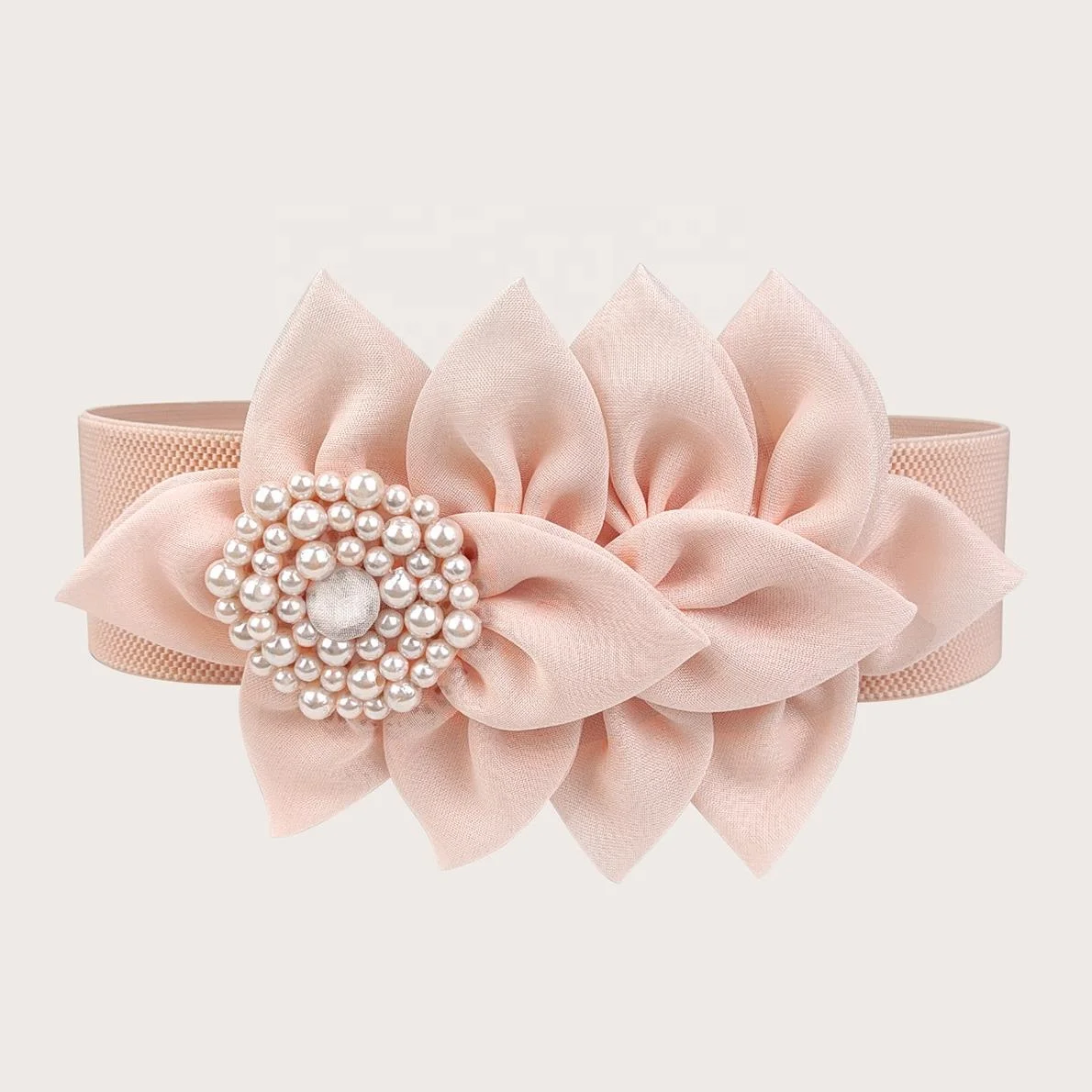 Wholesale Large Flower Elastic Belt Wide Waist Evening Dress belt women belt