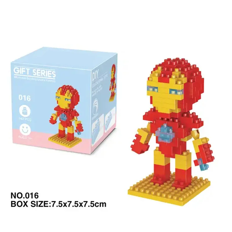 2024 New Arrivals Toys Plastic Mini Building Block Collection Marval Super Heroes Action Figures MOC Bricks 7.5cm Nano Figure