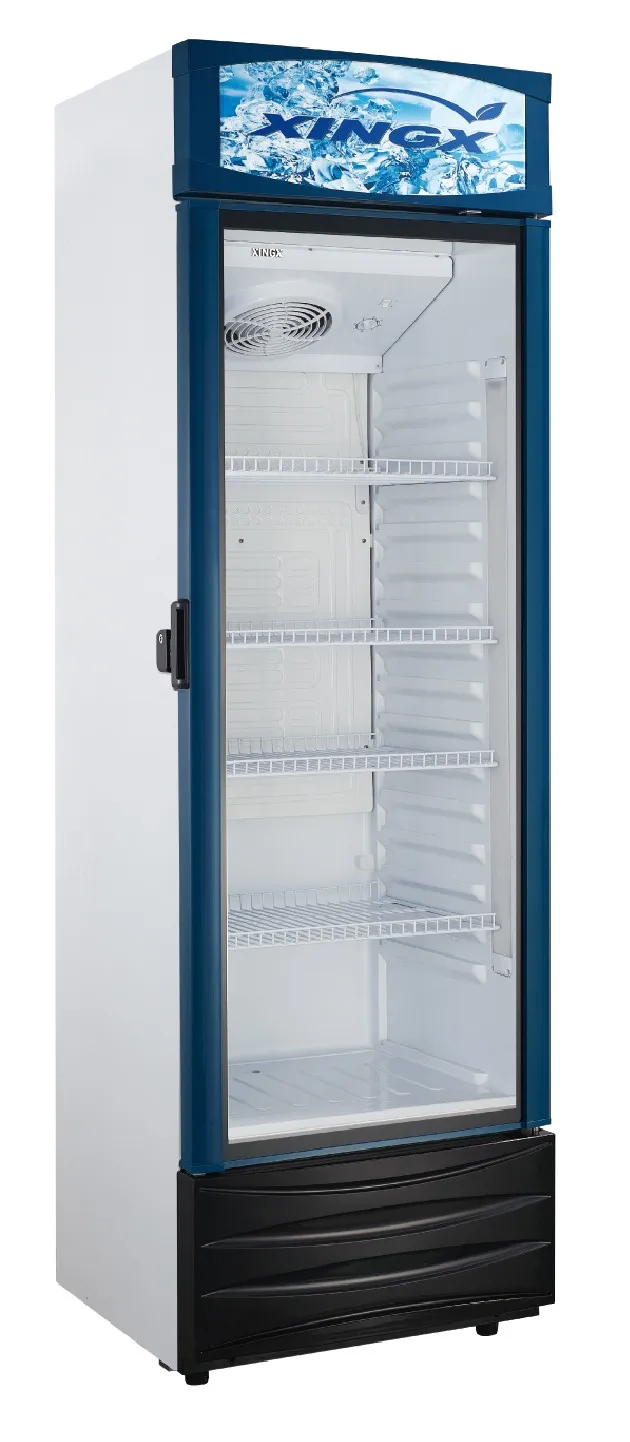 XLS-250FG upright glass door cooler beverage cooler commercial display fridge