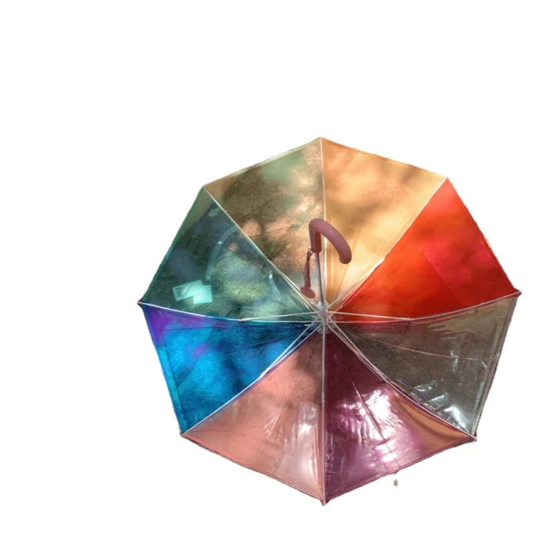 
Korean INS Kids Rainbow Dome Bubble Transparent Umbrella Compact and Cute 8 Ribs Clear Outdoor Umbrella 
