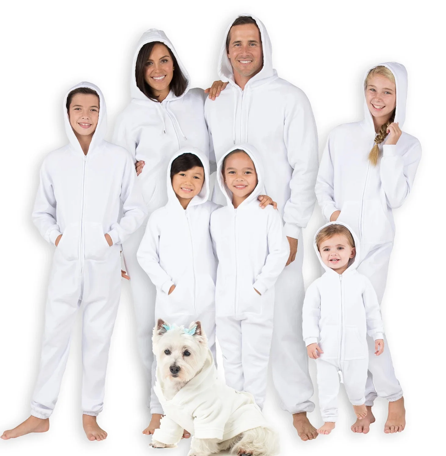
RTS Poly Cotton Terry Fleece Family Matching Footless Onesie Romper Jumpsuit 