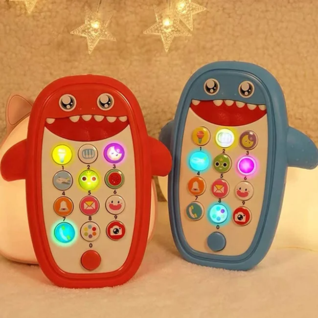 Shark infant телефон Прорезыватель для зубов функция детские музыкальные игрушки свет милый кролик вибратор секс-игрушка для женщин, игрушечный сотовый телефон с безопасный силиконовая крышка
