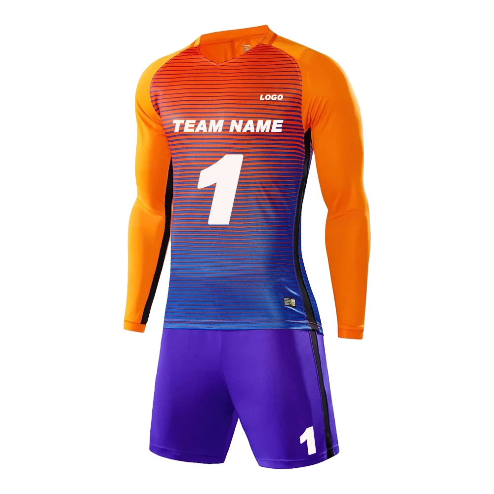 Custom Mens Design Youth Long Sleeve Football Shirt Goalkeeper Jersey Soccer Wear