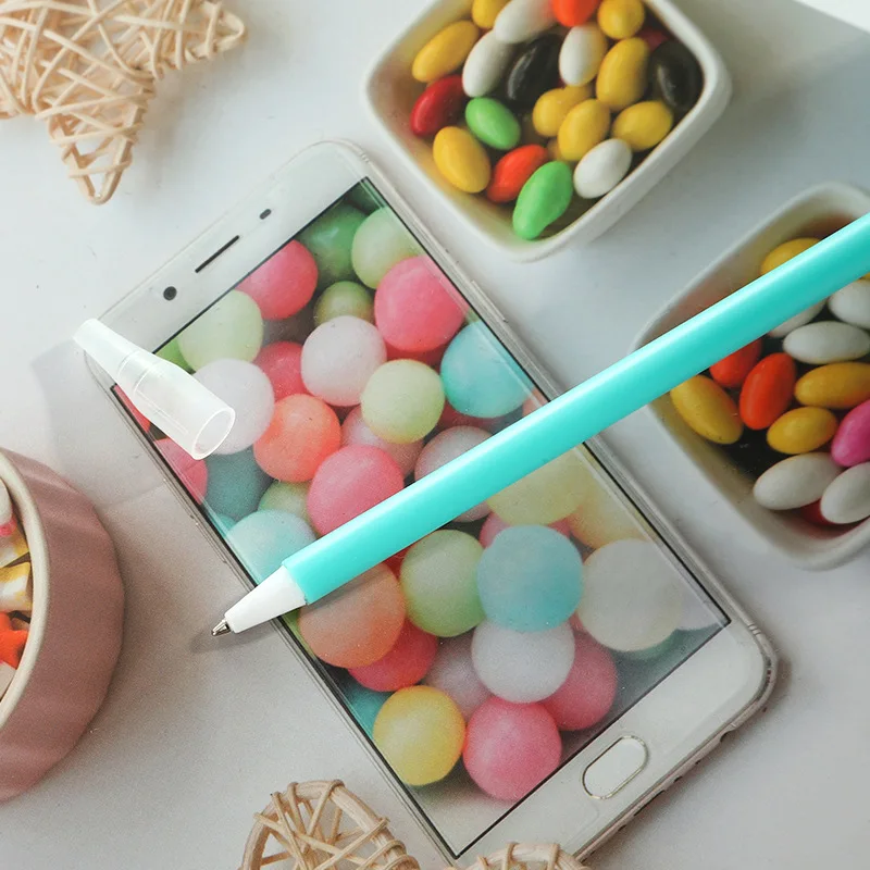 Cute feather pompom fluffy ball point pen bird ball pen for kids