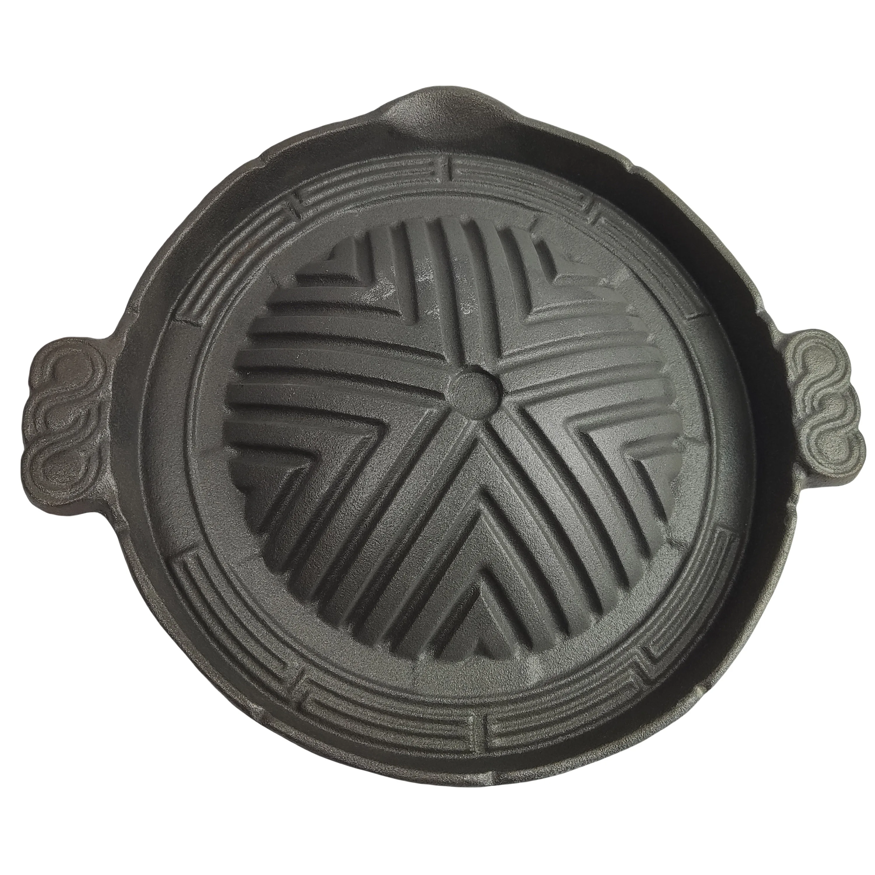 Cast Iron Mookata Thai Korean Bbq Smoke Steak Grill Steak Plate