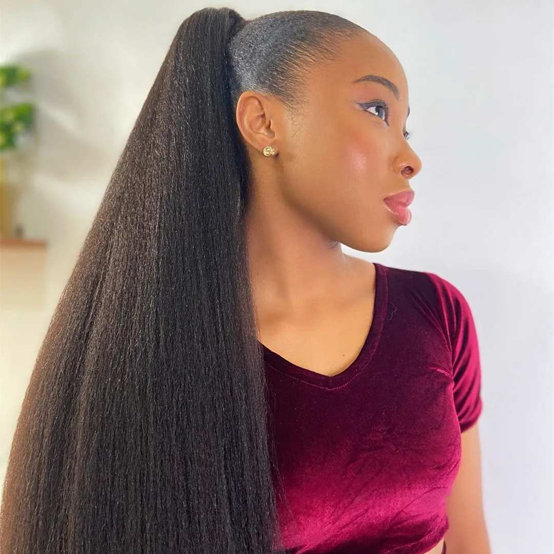 XBL hair factory wholesale price hair bulk ponytails silky straight color ponytail human hair extensions