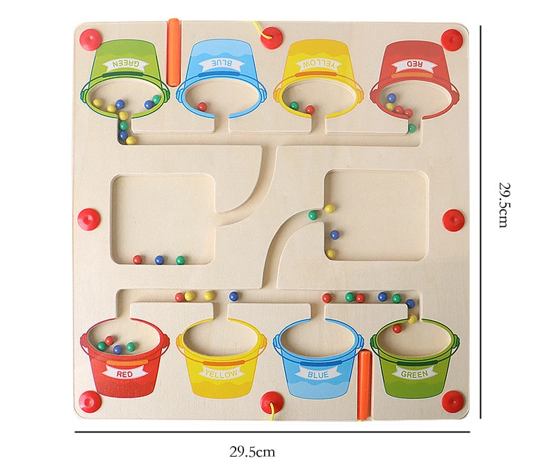 Wooden Magnetic Color Number Maze Board Two-player Battle Counting Number Matching Games