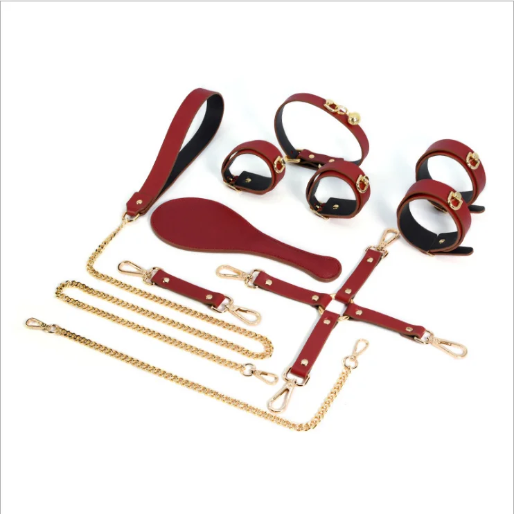 Alternative training supplies cross buckle paddle training husband and wife sex goods leather flirting set