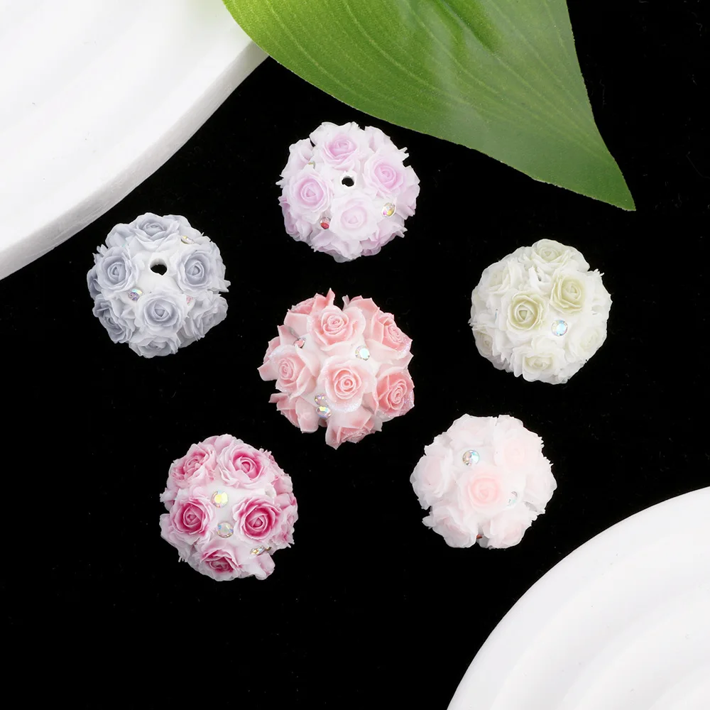 Simulated Rose Cluster Balls Drill Balls through Straight Hole Beads