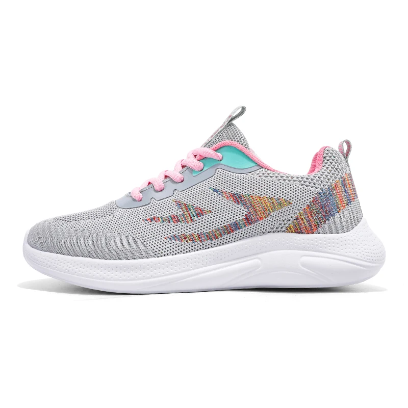 Women Color Block Lace-Up Front Running Shoes,Sporty Outdoor Sneakers