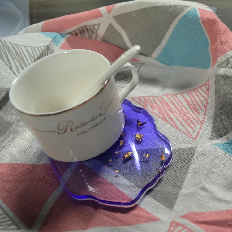 Factory Direct Selling Customized DIY Handmade Irregular Shape Tea Saucer Silicone Resin Mold for Coasters