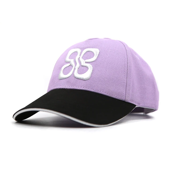 High Quality  Sports Caps Embroidery Logo Design Team Club Two Tone Color 5 Panel Baseball Cap