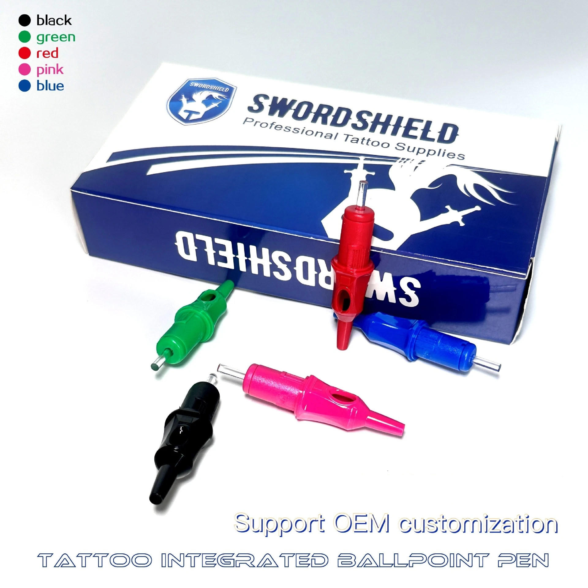 20pcs/bag Aseptic Packaging Wax Seal Anti-drying Design Tattoo Set Integrated Ballpoint Colour Pen Cartridge Needle