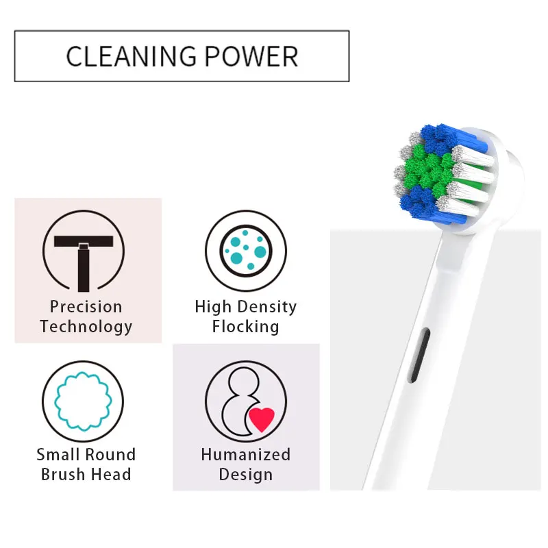 Soft Electric Toothbrush Heads Patented Replacement Toothbrush Heads With Dupont Bristles EB-17P