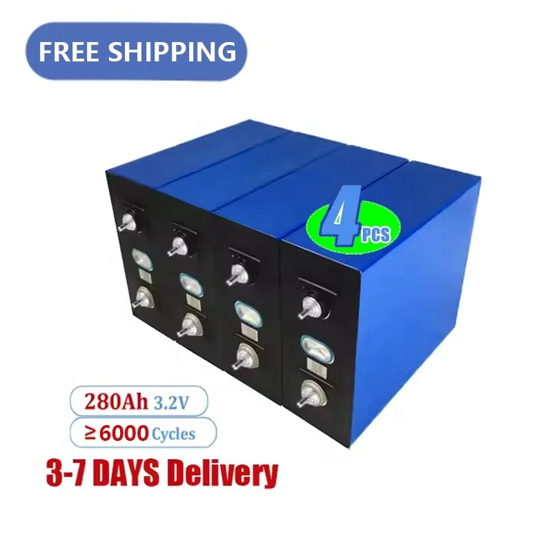 Free Shipping No Tax 4Pcs LiShen 280Ah LiFePO4 Cells New Grade A 6000+ Cycles Lithium ion Prismatic Battery 3.2V LiFePO4 Battery