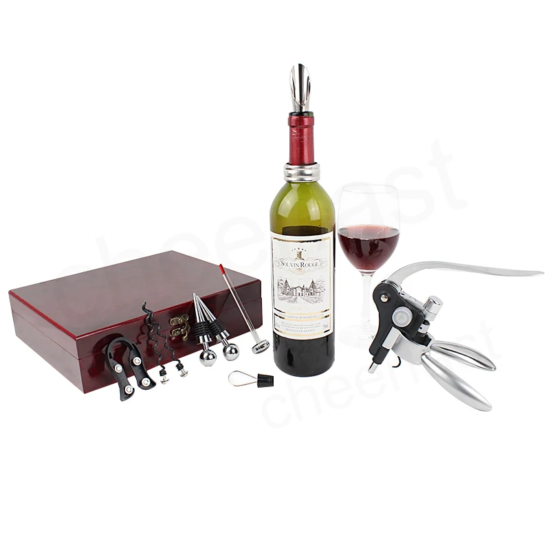 Fast Dedlivery 9 Piece tools wine set in wood box