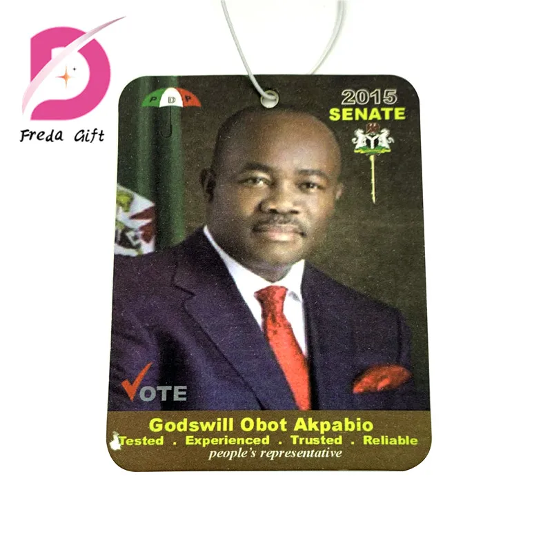 
2mm absorbent cotton paper promotional gifts car air freshener custom 