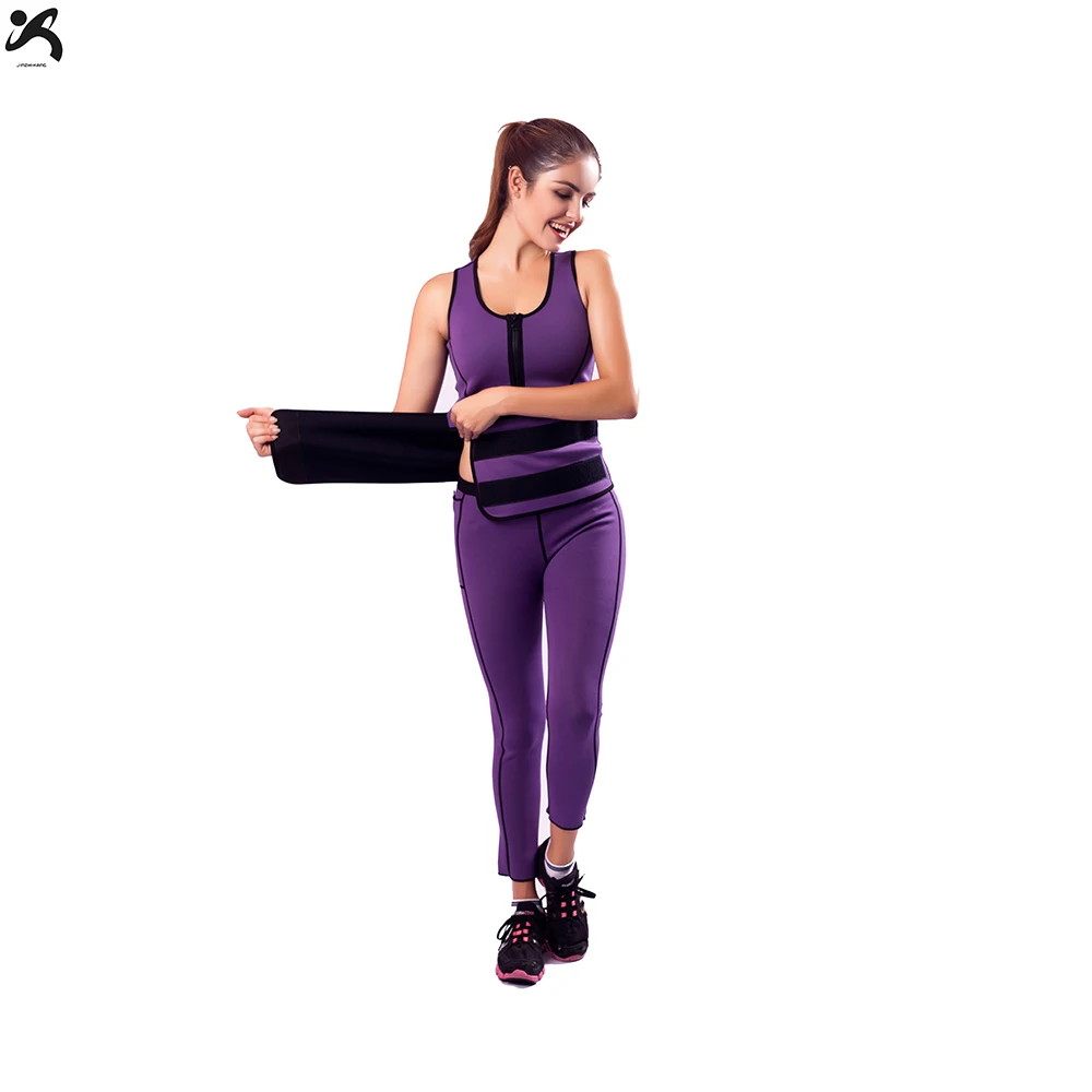 Wholesale Fitness Tummy Trainer Vest Running Sports Yoga Suit Sweat Shaper Suit Fat Burning Loss Waist Trainer Corset