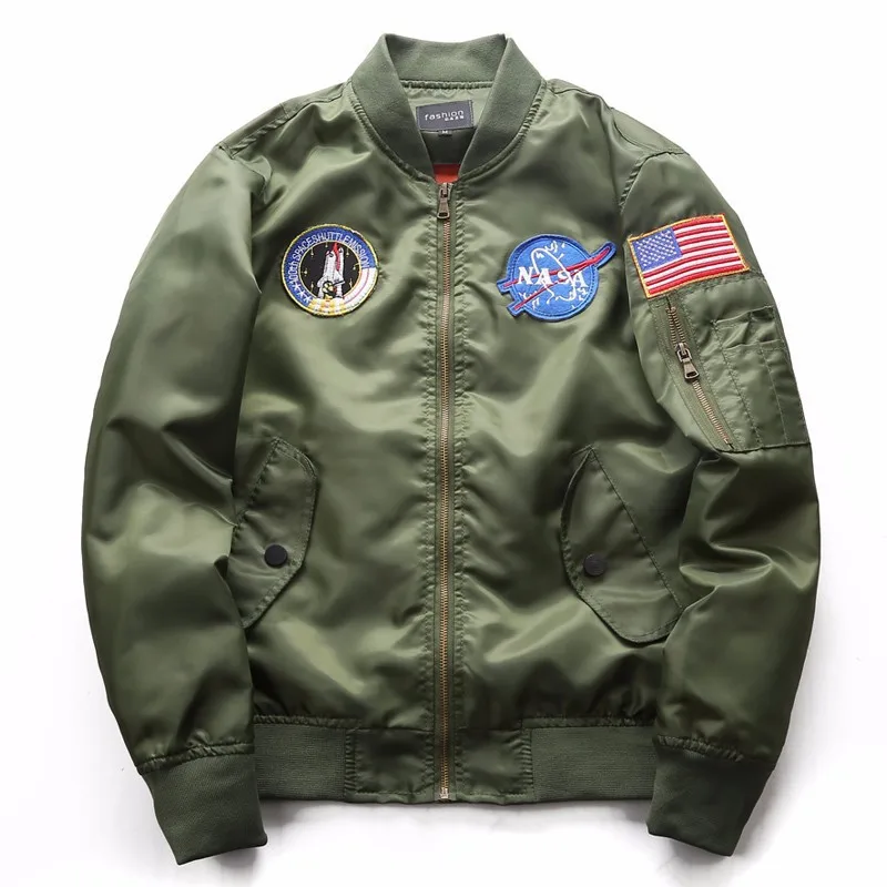 Oem Custom Hip Hop Nasa Bomber Jackets Men Flight Bomber Jacket