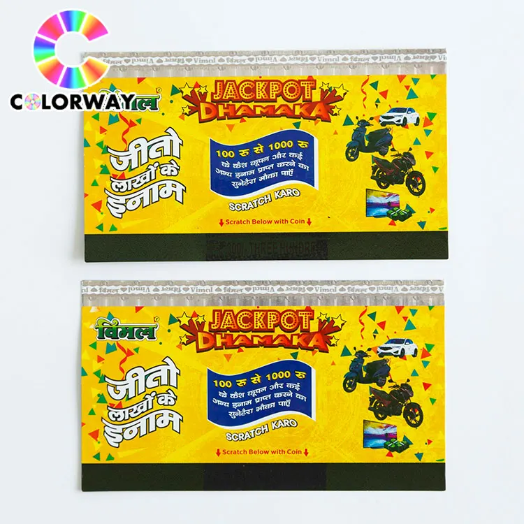 
High Quality label ticket custom logo Design Scratch Coupon Ticket bill card Printing Factory in China 