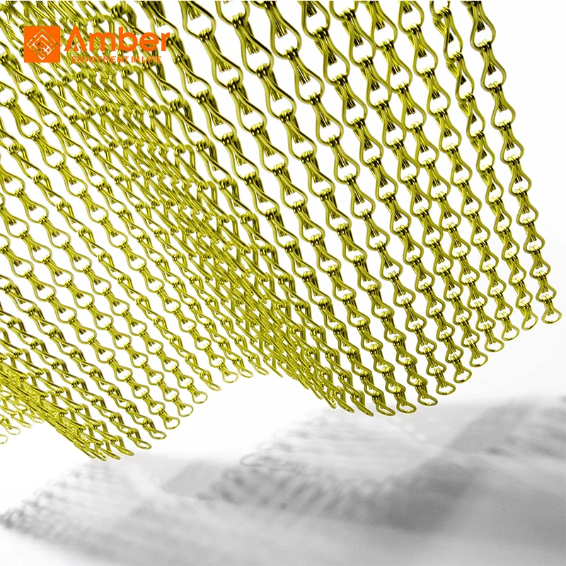 Hotel Decor Flexible Metal Mesh Screen Curtains Metal Chain Drapery Curtain