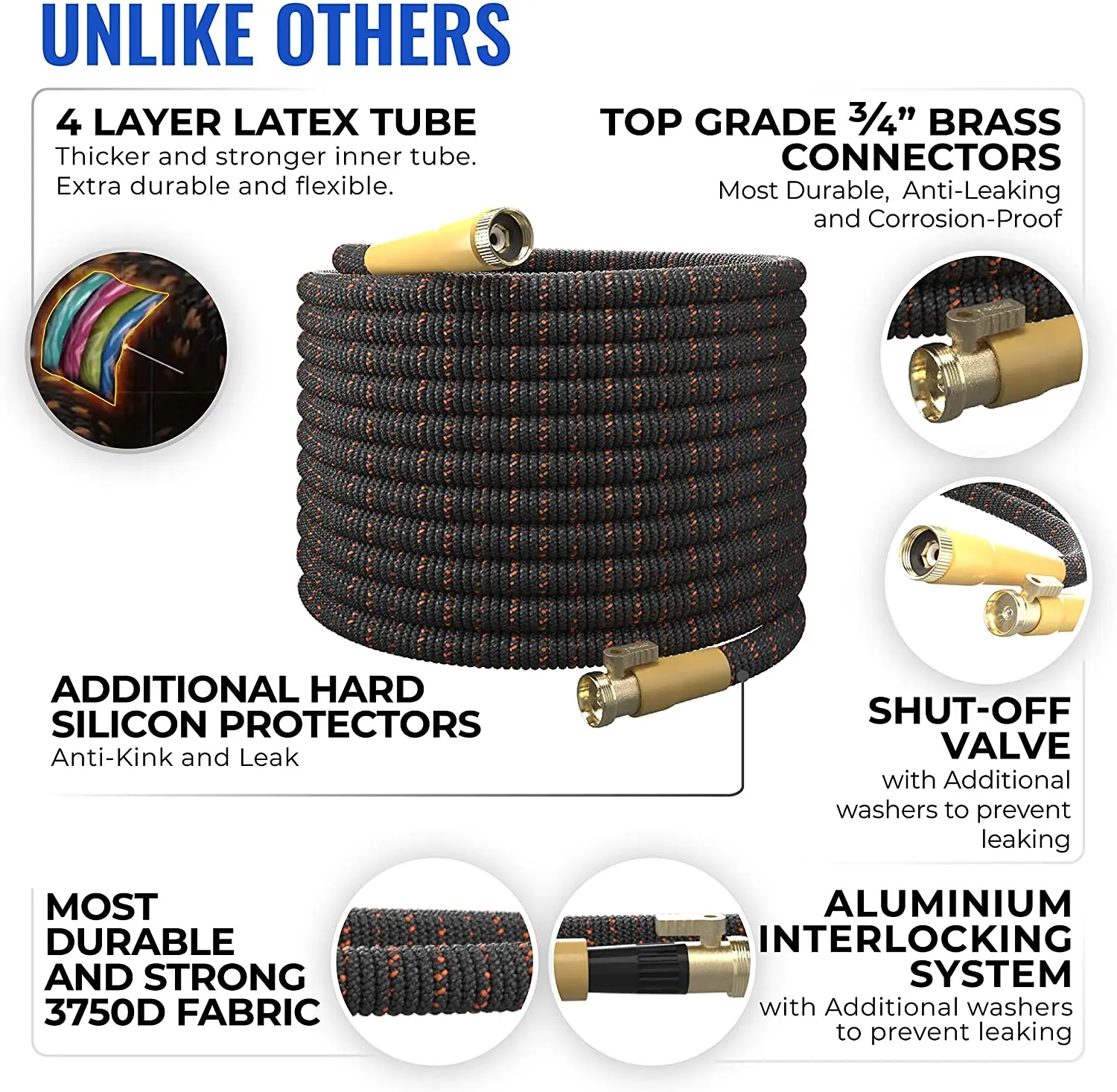 Free Shipping To US Pipe Cleaning Nozzle For Holder 50ft Expandable Garden Hose Extra Strength