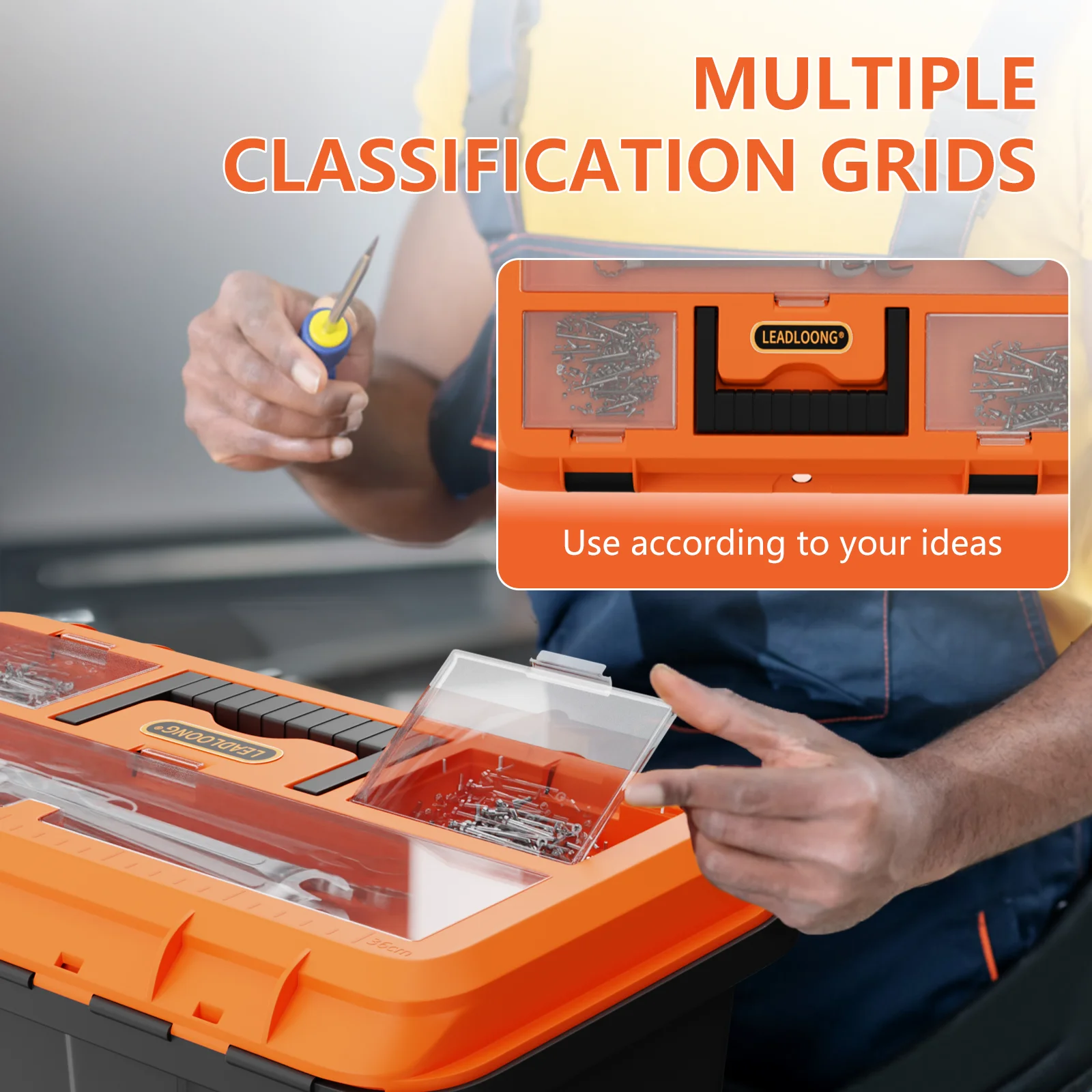 15/17/20Inch Plastic Electrician Toolbox Hardware Tool Organizer Case Household Tool Bin Auto Repair Tools Parts Storage Box