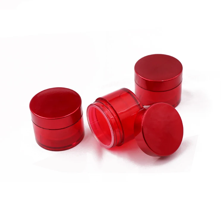 Готовая к отправке гладкая поверхность круглая стеклянная бутылка 15 г Красного крема для пустой упаковки банка для крема