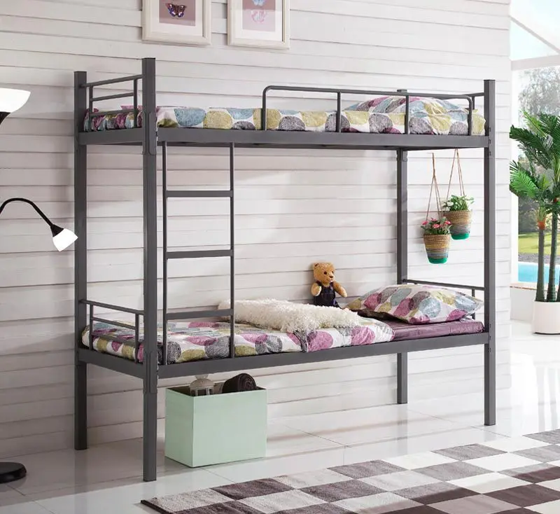 Factory wholesale  Modern metal bunk bed school dormitory double bedroom furniture steel bunk bed