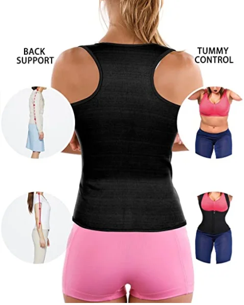 Women Waist Trainer Vest Slim Corset Neoprene Sauna Tank Top Zipper Weight Loss Body Shaping Shirt