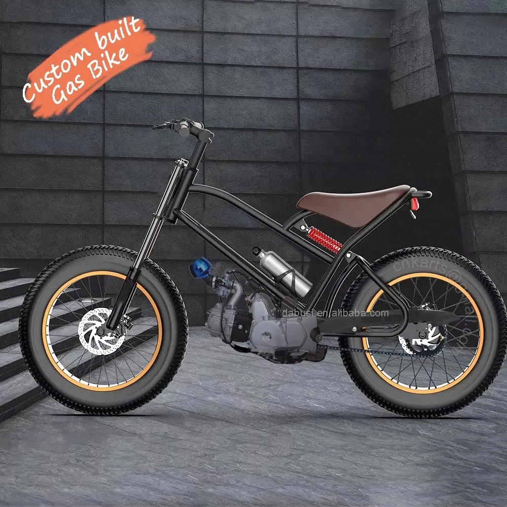 Gas motorized beach cruiser retro vintage bike off road motor cross bike with 50cc 80cc 110cc 26 inch wheel for adults