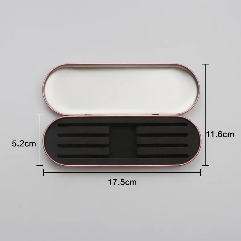 Wholesale Plain Empty Long Rectangular Hinged Lid Black/Rose Gold/Silver Storage Box Metal Tin Pencil Case