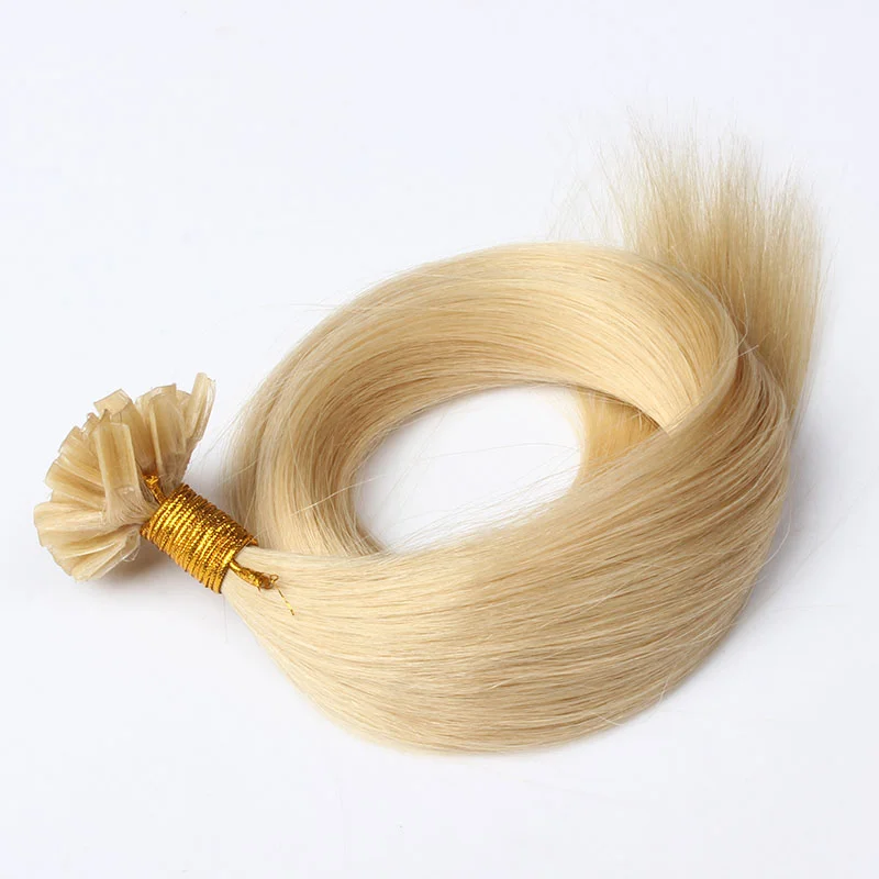 Blonde Color Nail-Tip Keratin Prebonded Hair U-tip Extension Hair #613