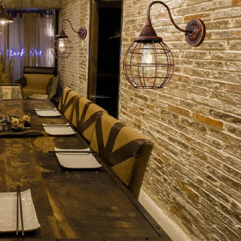 Black Color Industrial Restaurant Vintage Lamps Cafe Clothes Shop Office Bar LED Lighting Antique Wall Lamp