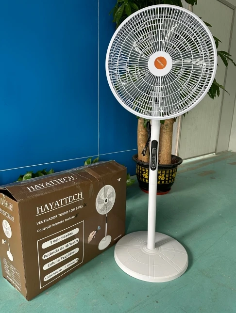 16 Inch Electric Fan New Design HAYATTECH Floor Standing Fan with a Remote Control Household Standing Fan
