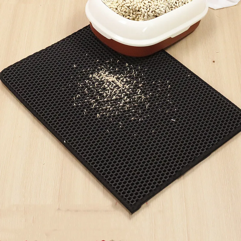 Wholesale Logo Custom Easy To Clean Portable EVA Double Layer Pet Cat Litter Mat Pet Waterproof Light Weight Feet Mat